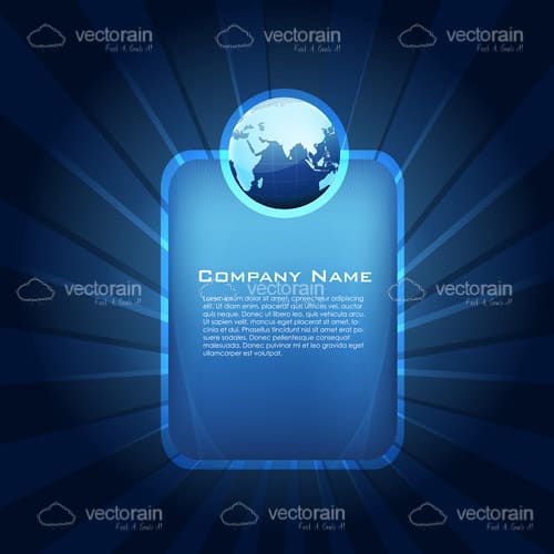 Corporative Background with Earth Globe, Frame and Sample Text